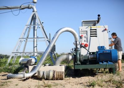 Bomba de motor de irrigação no reboque com gerador