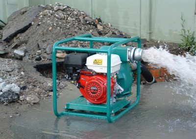 Portable diesel pump unit for sewage disposal