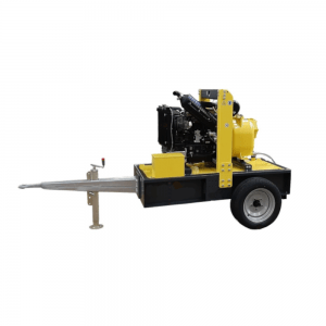 Towable diesel pump unit for sewage disposal