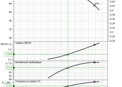 Curva rendimiento bomba 80m3/h a 5 bar