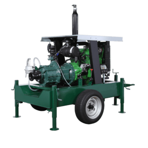 irrigation motor pump on trailer