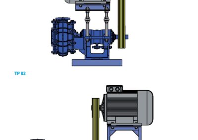 Installation of extra-robust slurry pumps intended for industrial or surrounding applications.