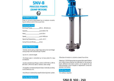 Technical sheet of the vertical centrifugal network pump max flow 800m³/h