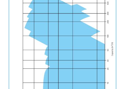 Curva di produzione della pompa centrifuga verticale di rete portata max 800m³/h