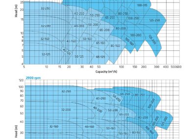 Leistungskurve bis 500m³/h Hochtemperatur-Kreiselpumpe speziell für hohe Temperaturen ausgelegt. Ideal für den industriellen Thermotransfer.