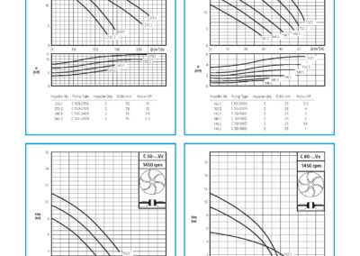 Performance curve of the centrifugal submersible pump ideal for wastewater, industrial water, raw water, liquid water with solid substances. Robust and versatile.